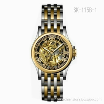 Factory Supply Promotion Price 316L S/S Men Watch Automatic Skeleton Movement Wrist Watch